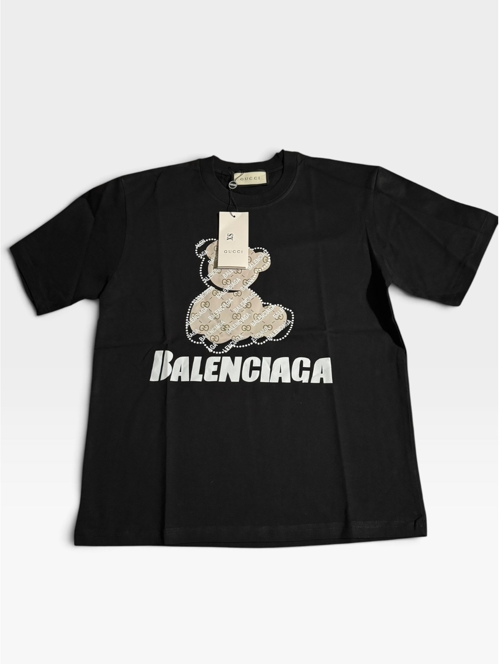 Balenciaga black bear logo T-shirt